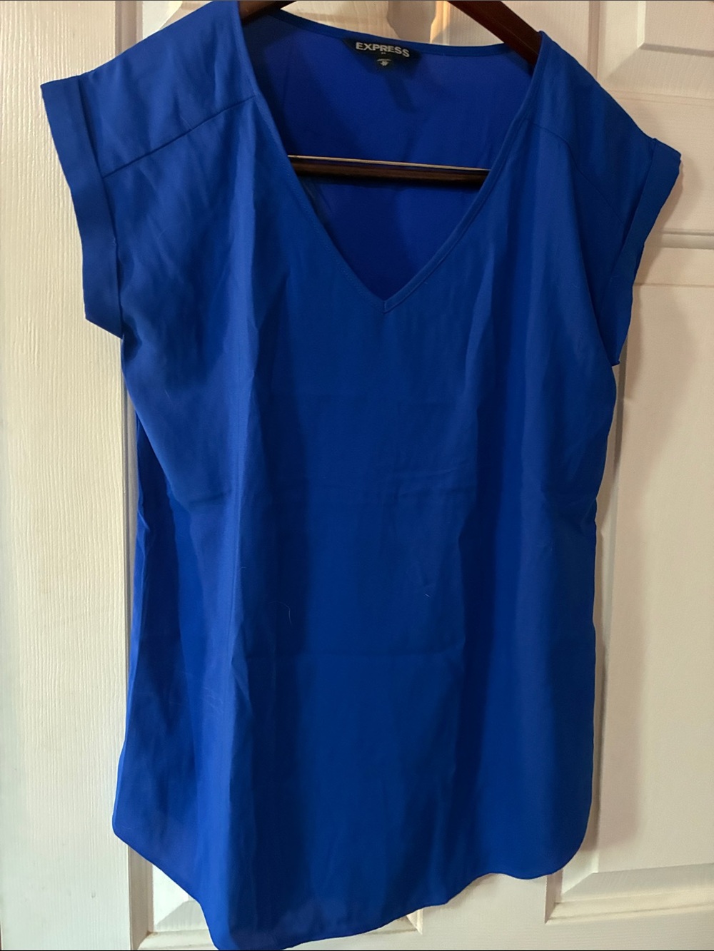 EXPRESS CAP SLEEVE BLOUSE COBALT